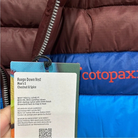 Cotopaxi Men’s Small Fuego Down Insulated Puffer Vest NWT Chestnut Spice Brown - Picture 5 of 16